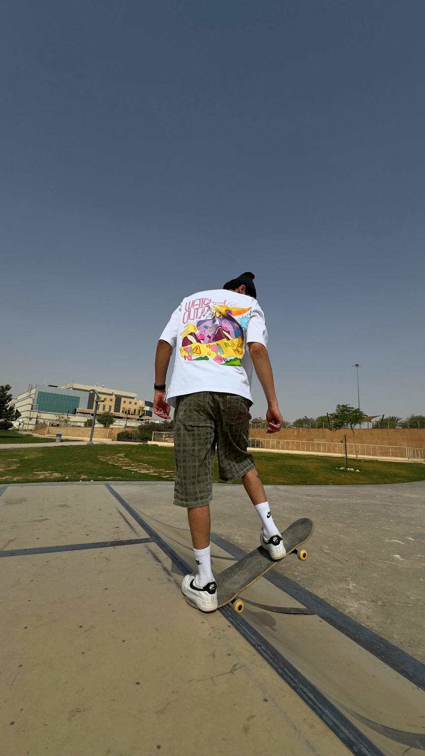Skateboard Tee - White