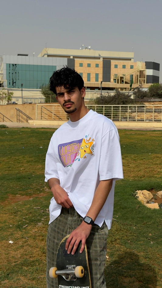 Skateboard Tee - White