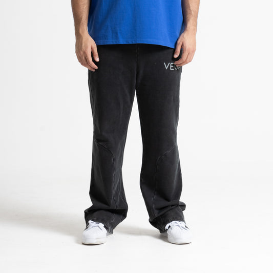 Wide Leg Pants - Black Washed